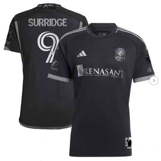 Mens Nashville SC Sam Surridge adidas Black 2023 Man In Black Kit Authentic Player Jersey